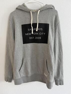Saturdays Surf NYC Gray Hoodie Sweatshirt Sz M Athleisure Lifestyle Streetwear